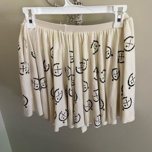 NWOT Wildfox Logo BBJ fabric swords kaizen crest pockets Skirt size 10 Girls